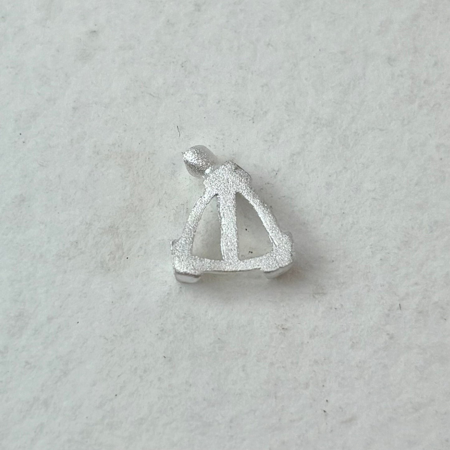 6mm Trillion 3 claw sterling silver cast stone setting
