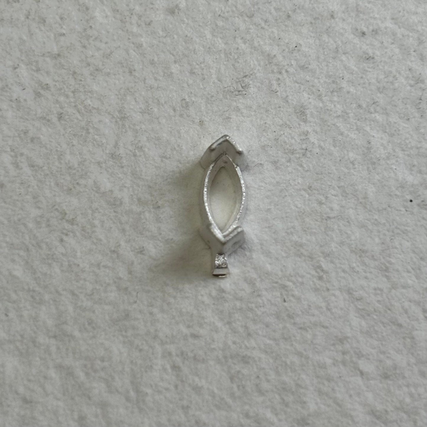 6x3mm Marquise semi collet sterling silver cast stone setting