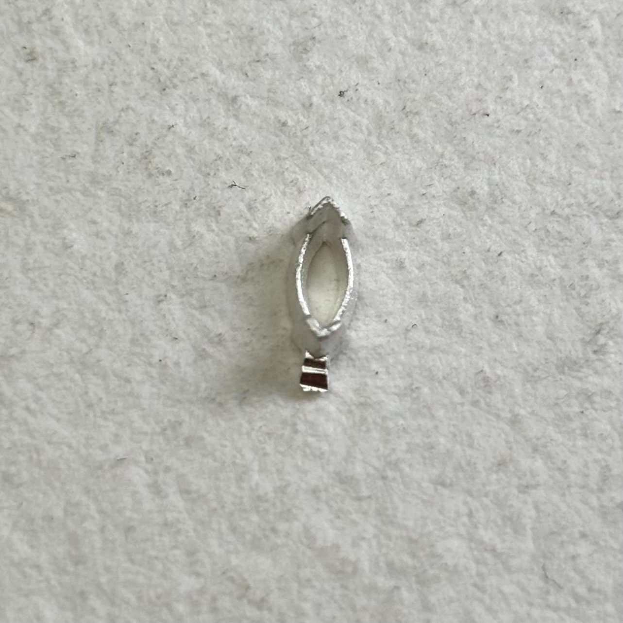 4x2mm Marquise semi collet recycled sterling silver or 9ct gold cast stone setting
