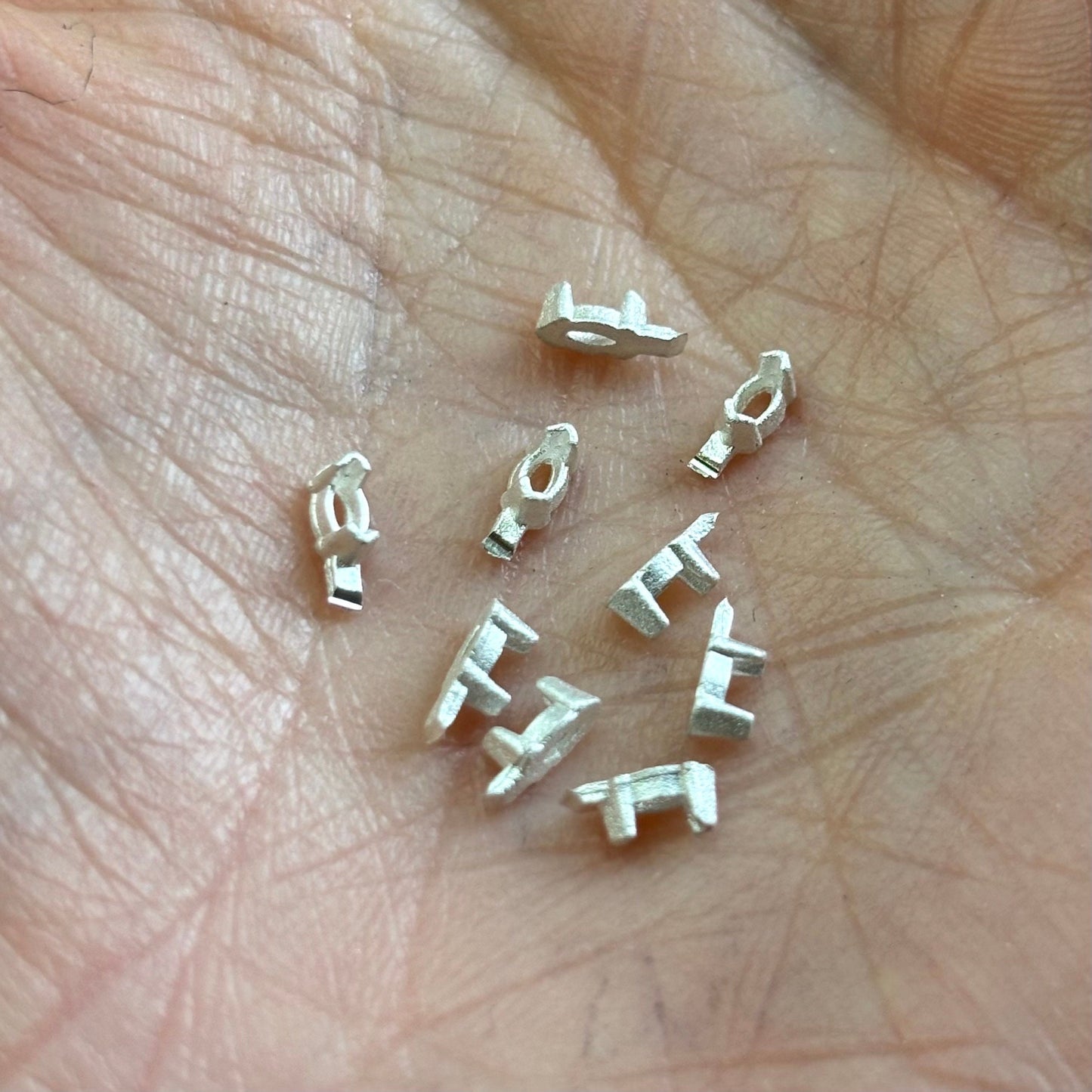 2.5mm x 1mm Marquise semi collet sterling silver cast stone setting