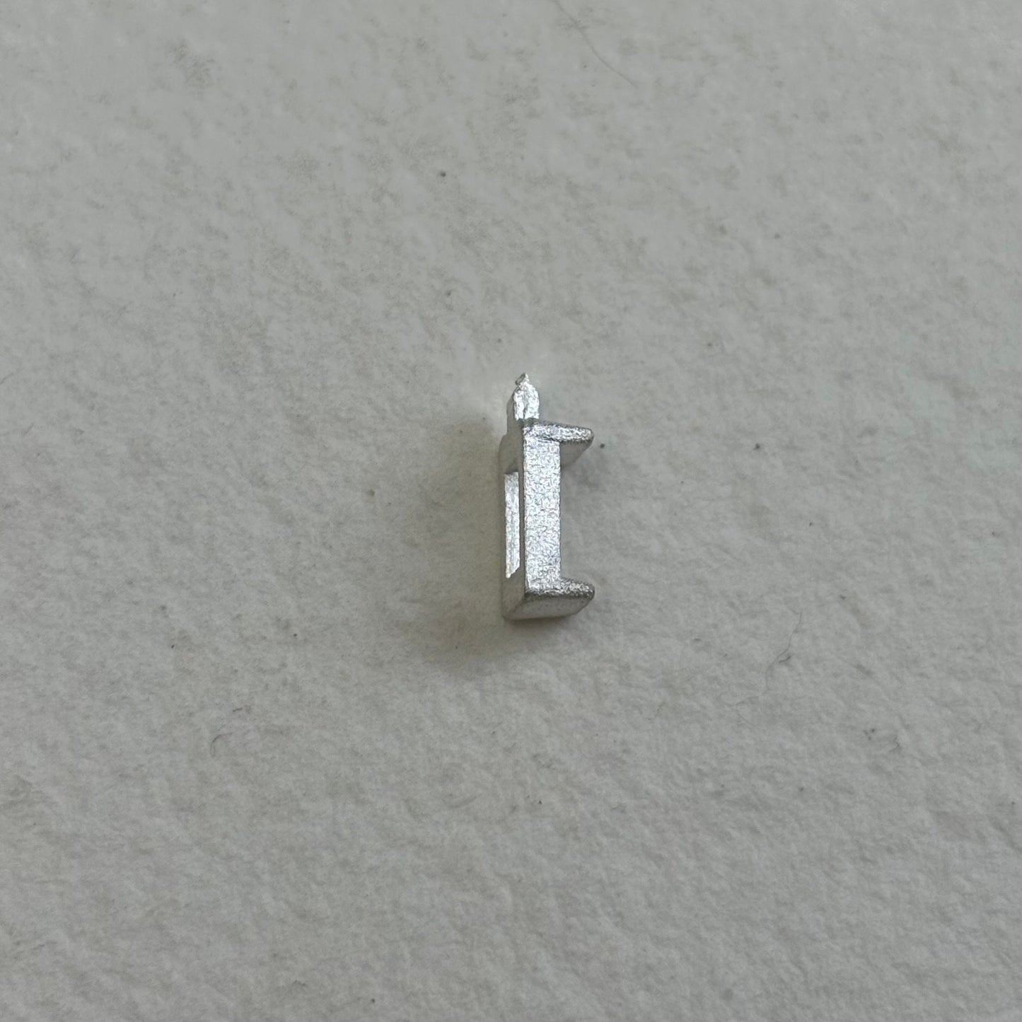 5mm x 3mm Baguette semi collet sterling silver cast stone setting