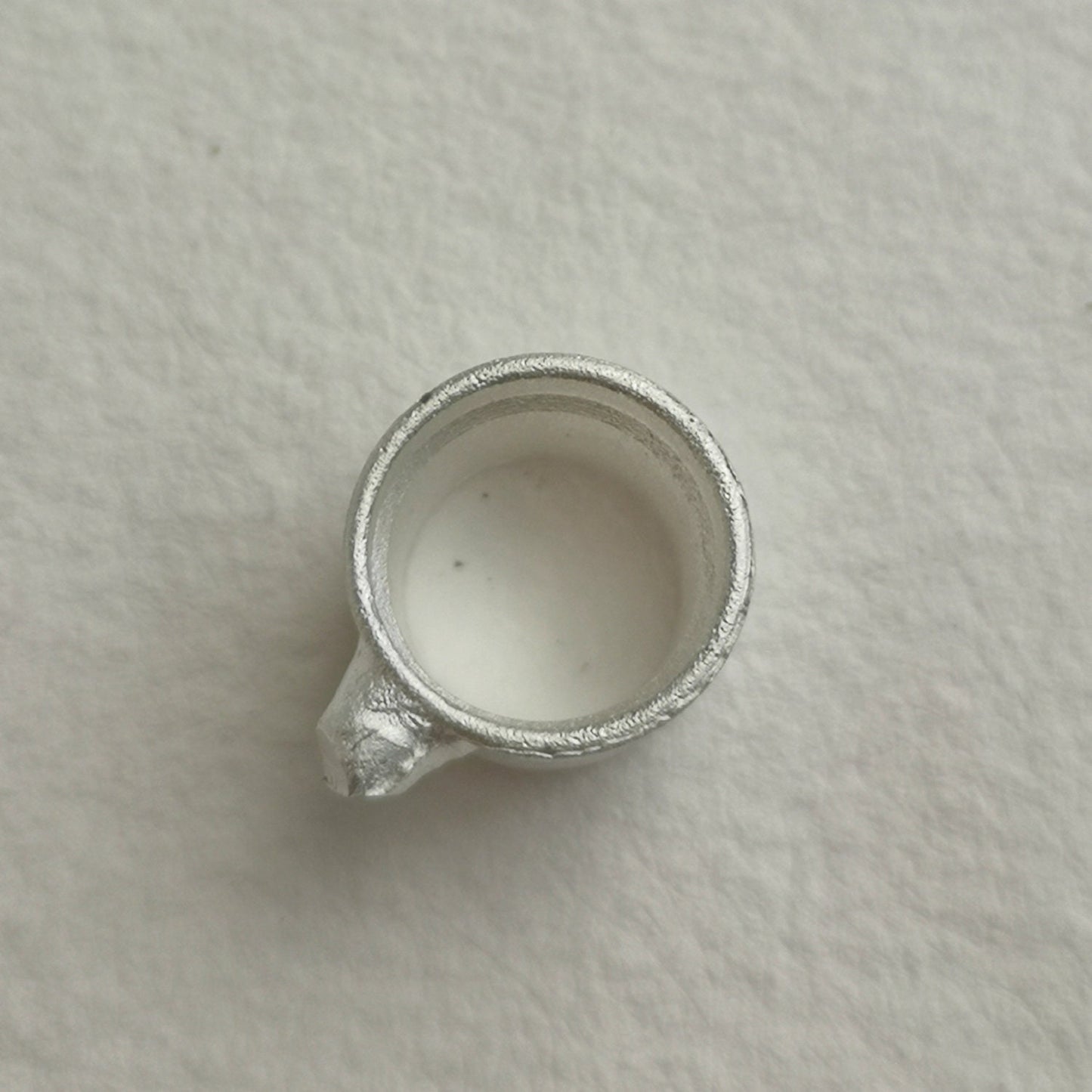 10mm Round collet Sterling silver cast stone setting