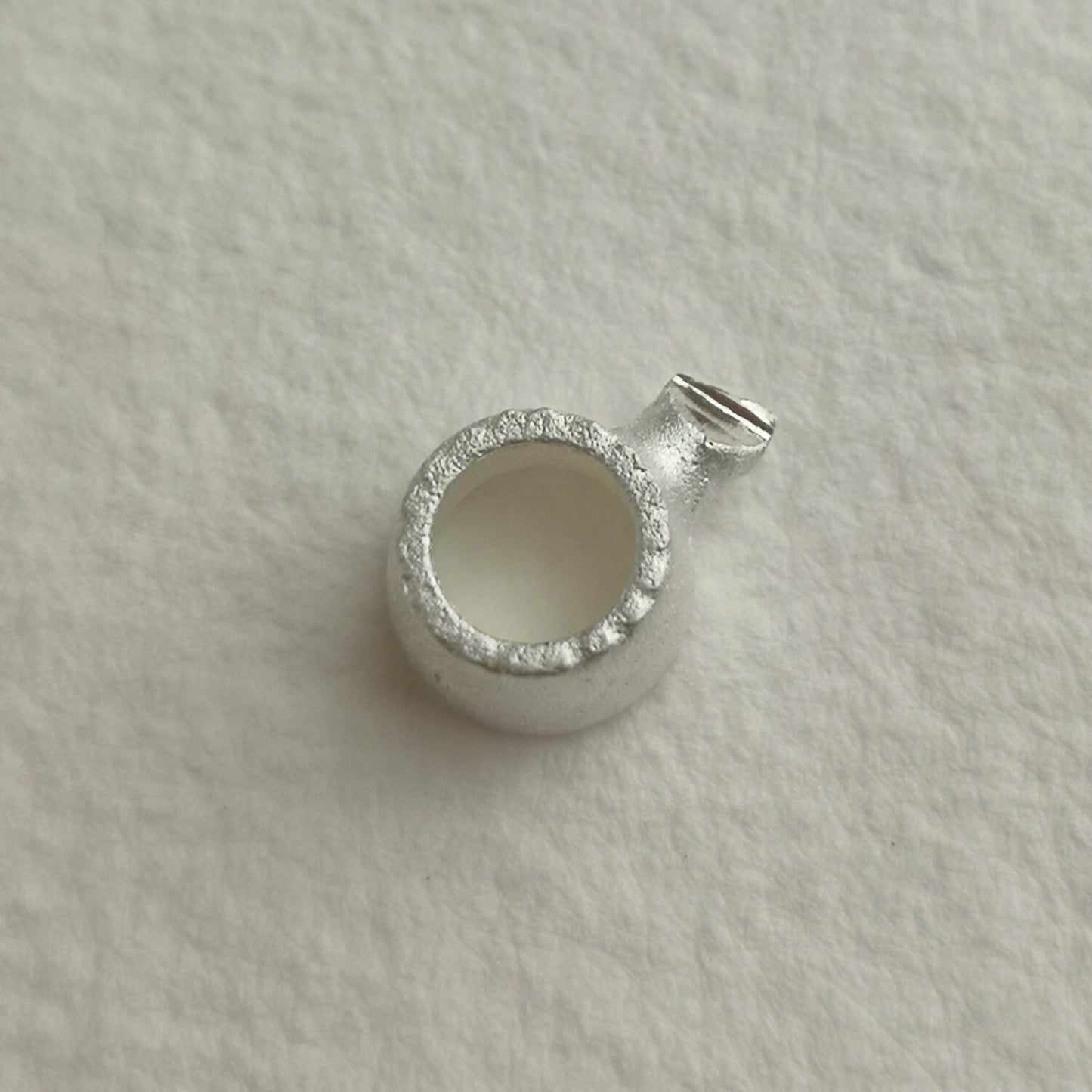 6mm Round collet sterling silver cast stone setting