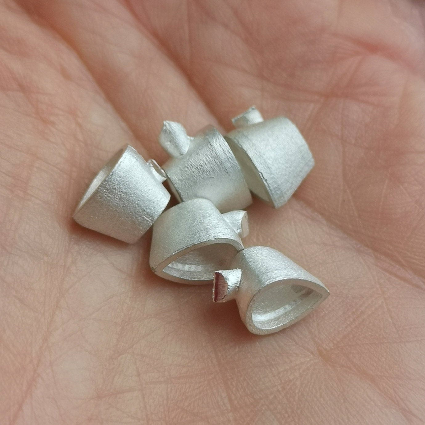 7x5mm Pear collet sterling silver cast stone setting