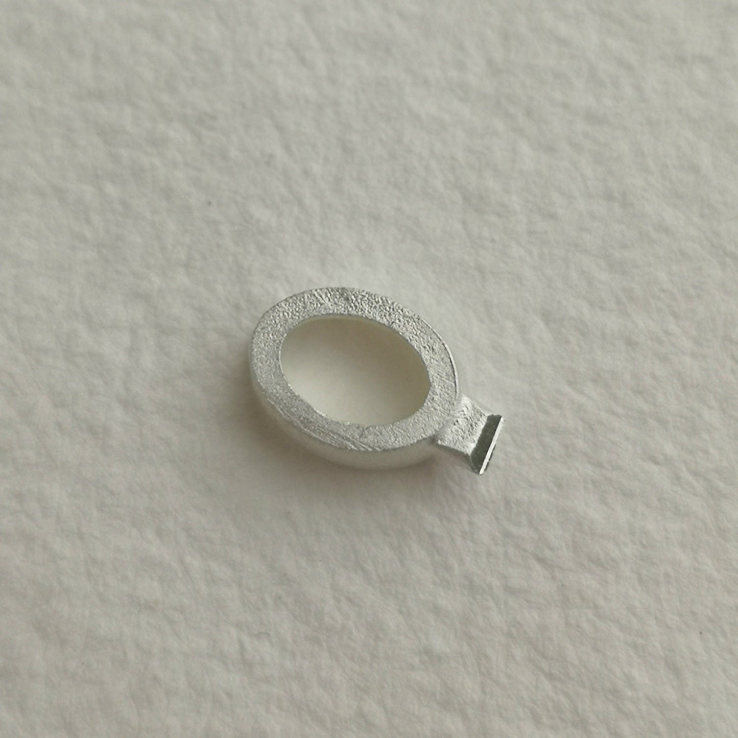 7x5mm Oval collet sterling silver cast stone setting