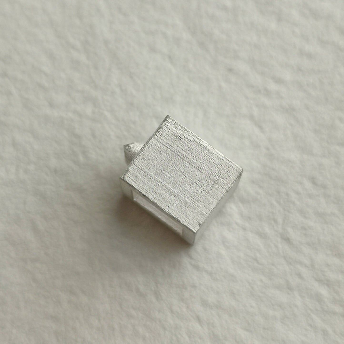 6mm Square collet sterling silver cast stone setting