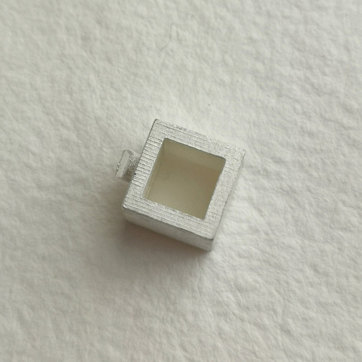 6mm Square collet sterling silver cast stone setting