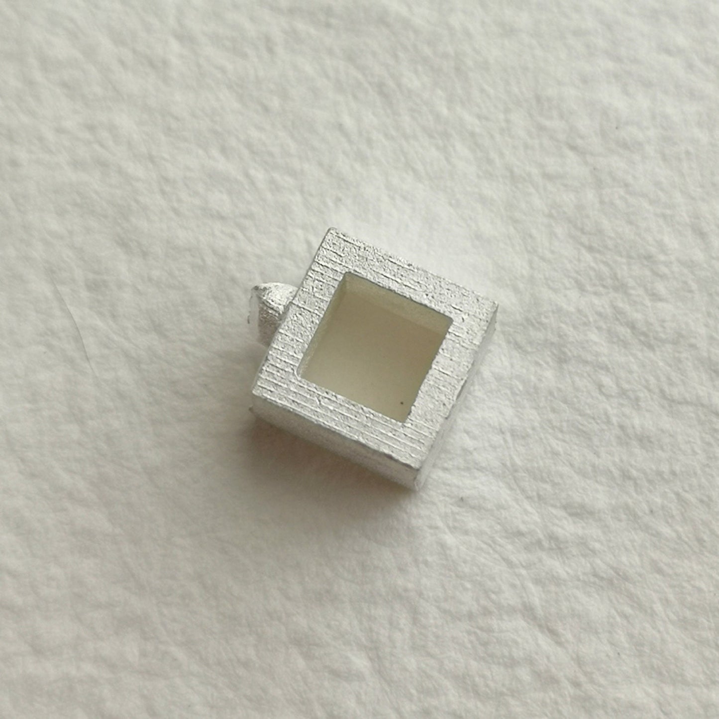 5mm Square collet sterling silver cast stone setting
