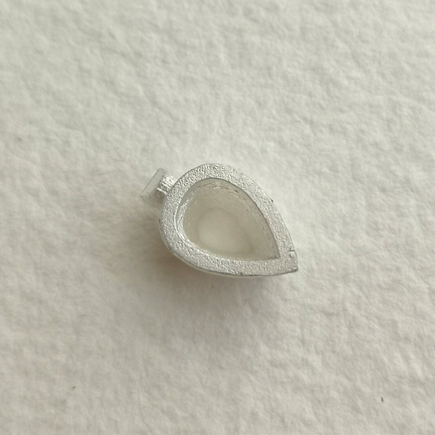 6x4mm Pear collet sterling silver cast stone Setting