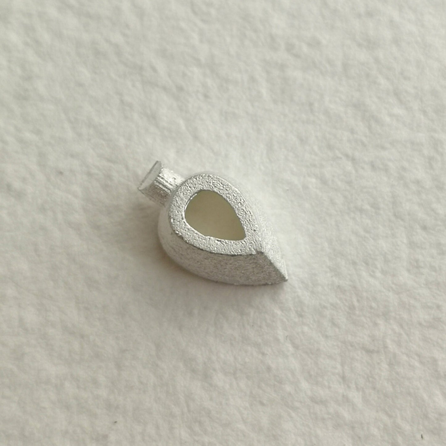 6x4mm Pear collet sterling silver cast stone Setting
