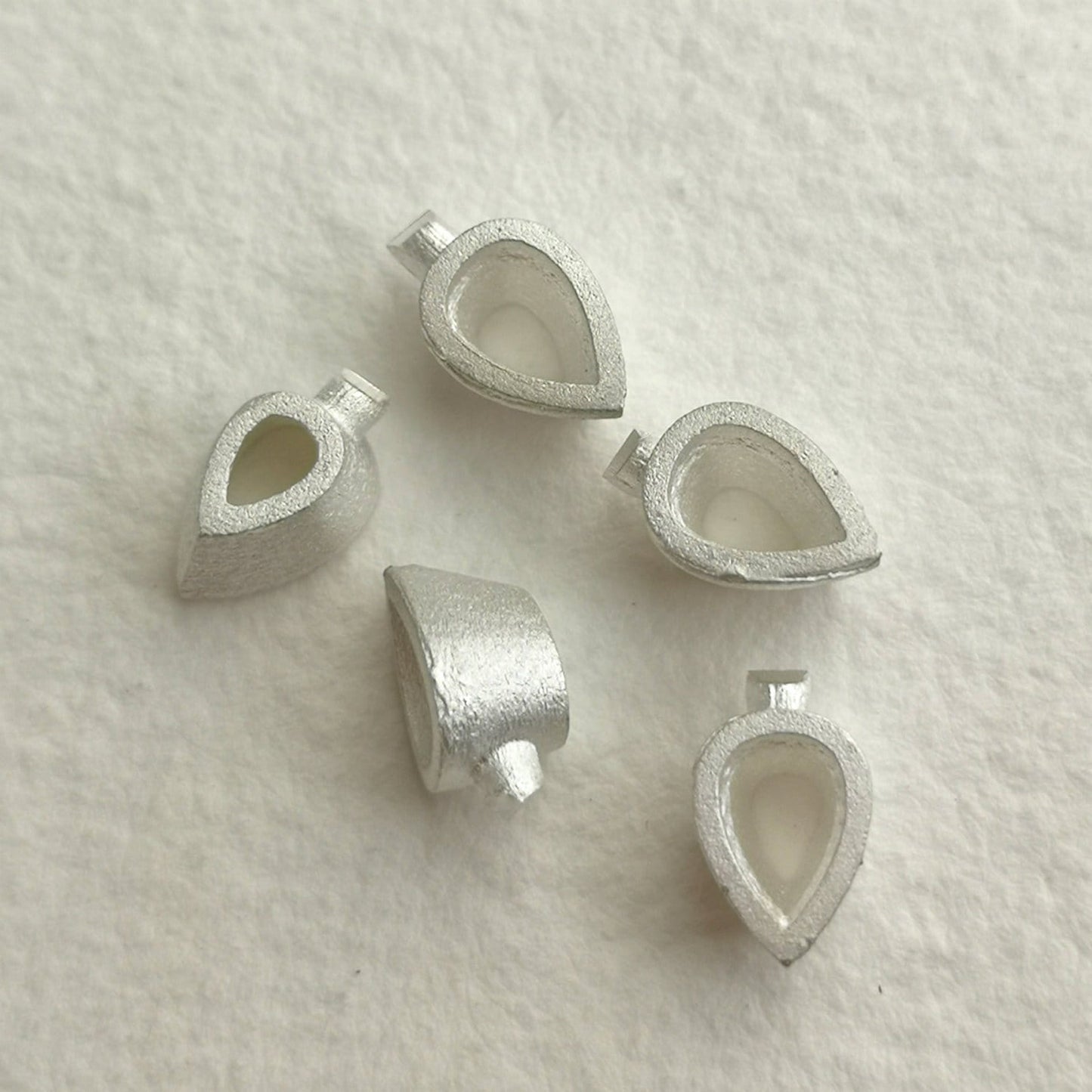6x4mm Pear collet sterling silver cast stone Setting