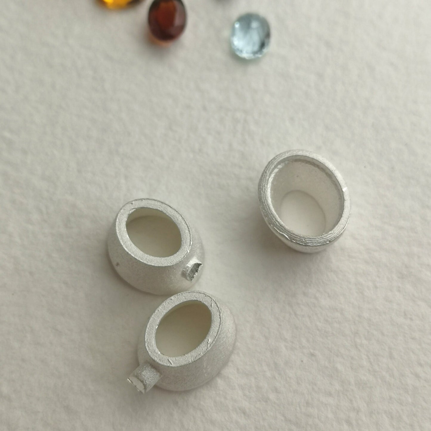 10x8mm Oval Rubover Sterling silver cast stone Setting