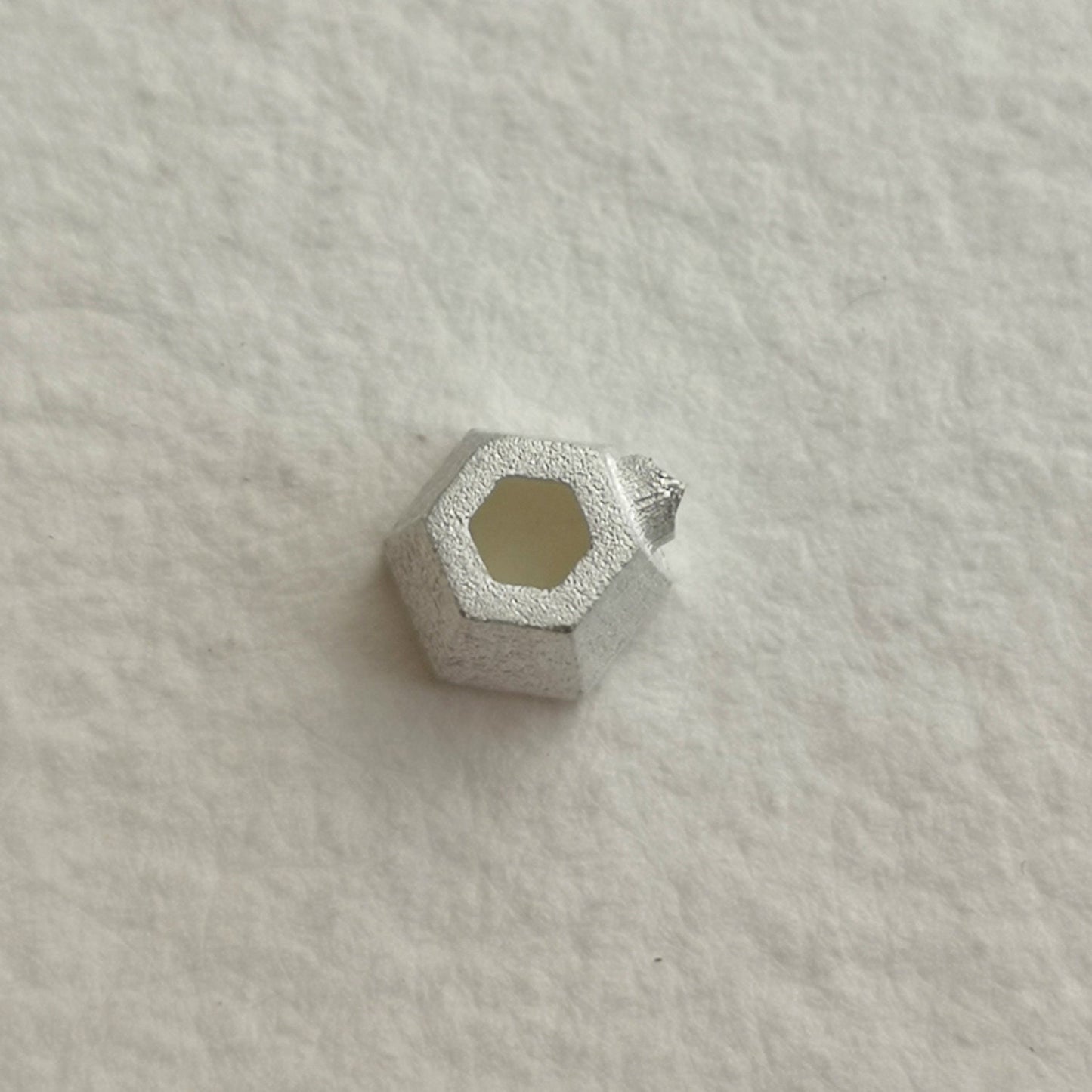 4mm Hexagonal collet sterling silver cast stone Setting