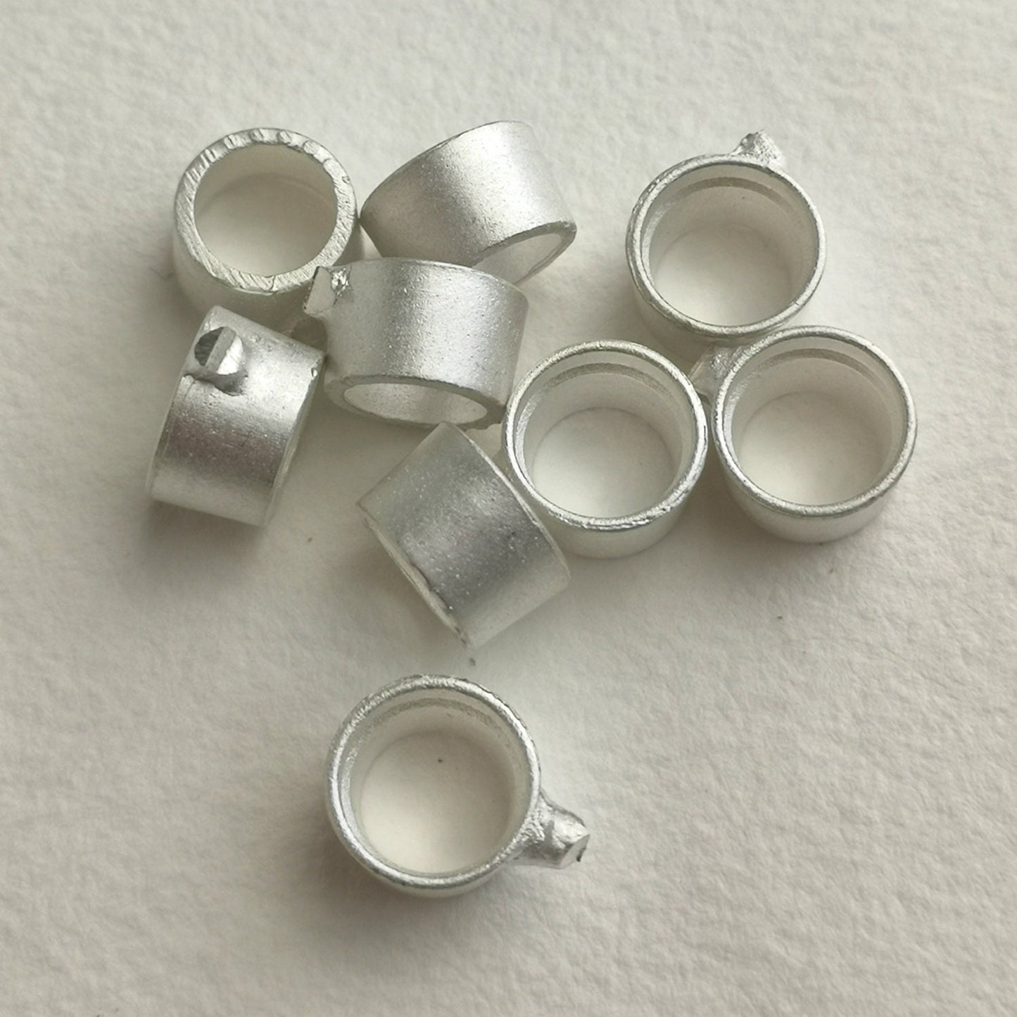 10mm Round collet Sterling silver cast stone setting