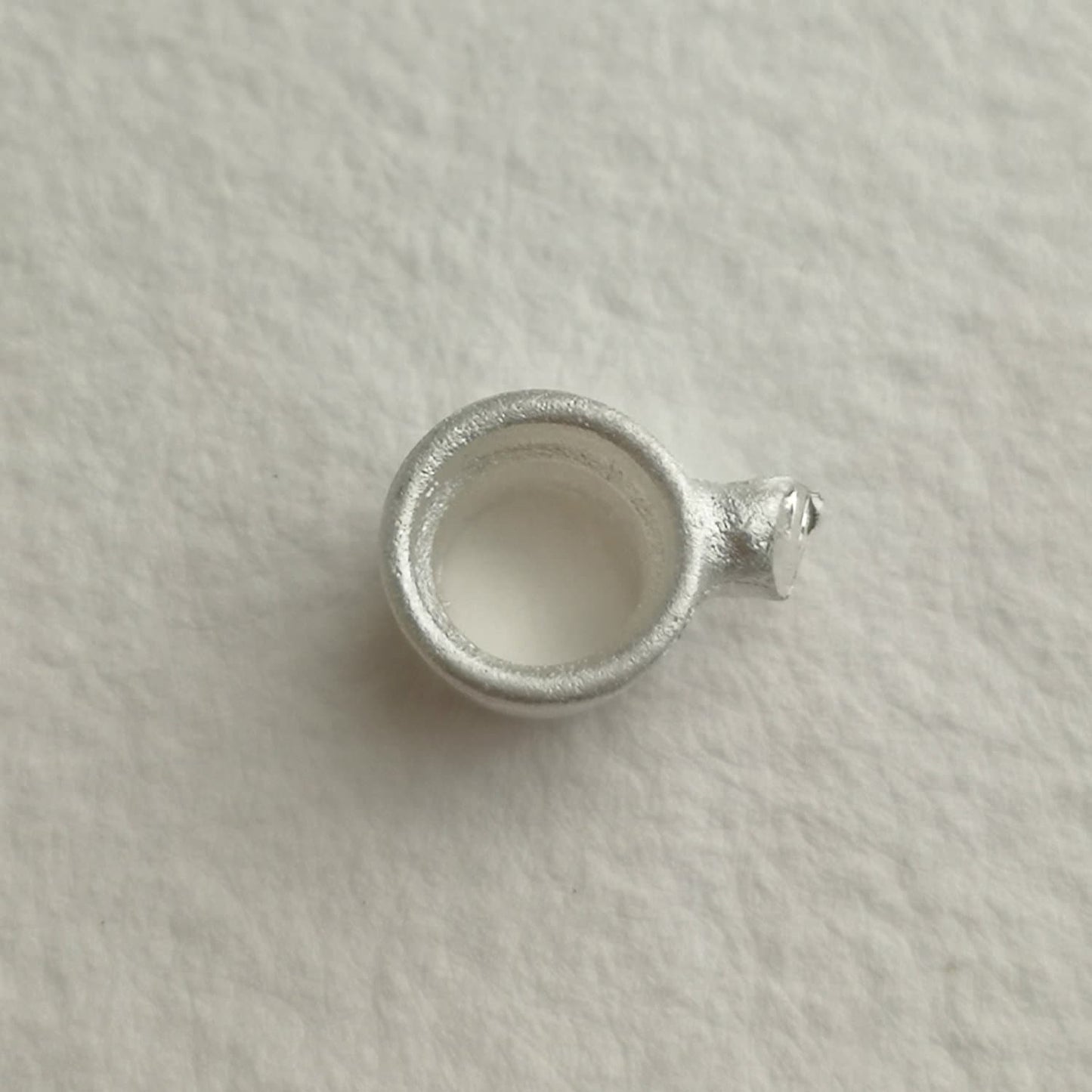 6mm Round collet sterling silver cast stone setting