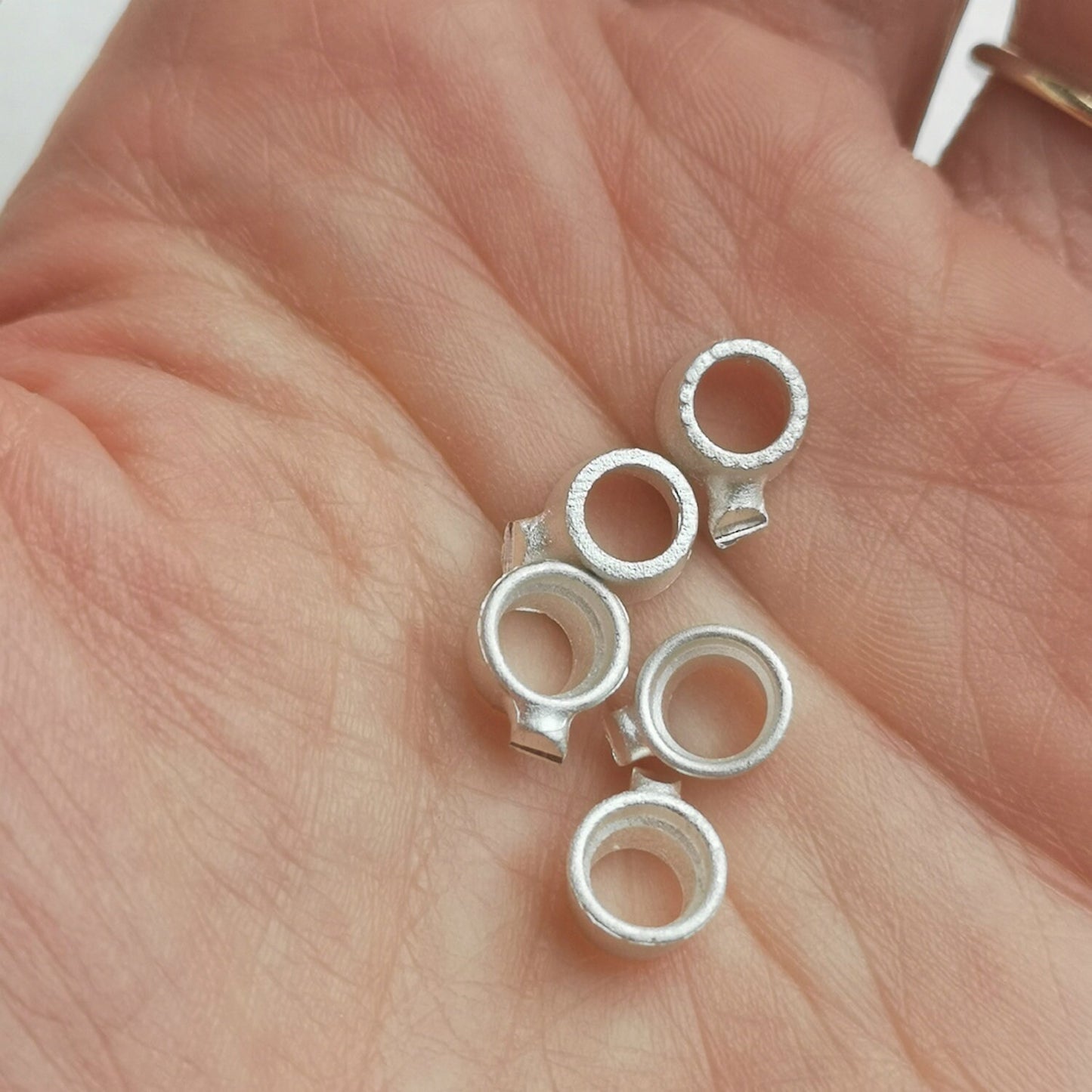 6mm Round collet sterling silver cast stone setting