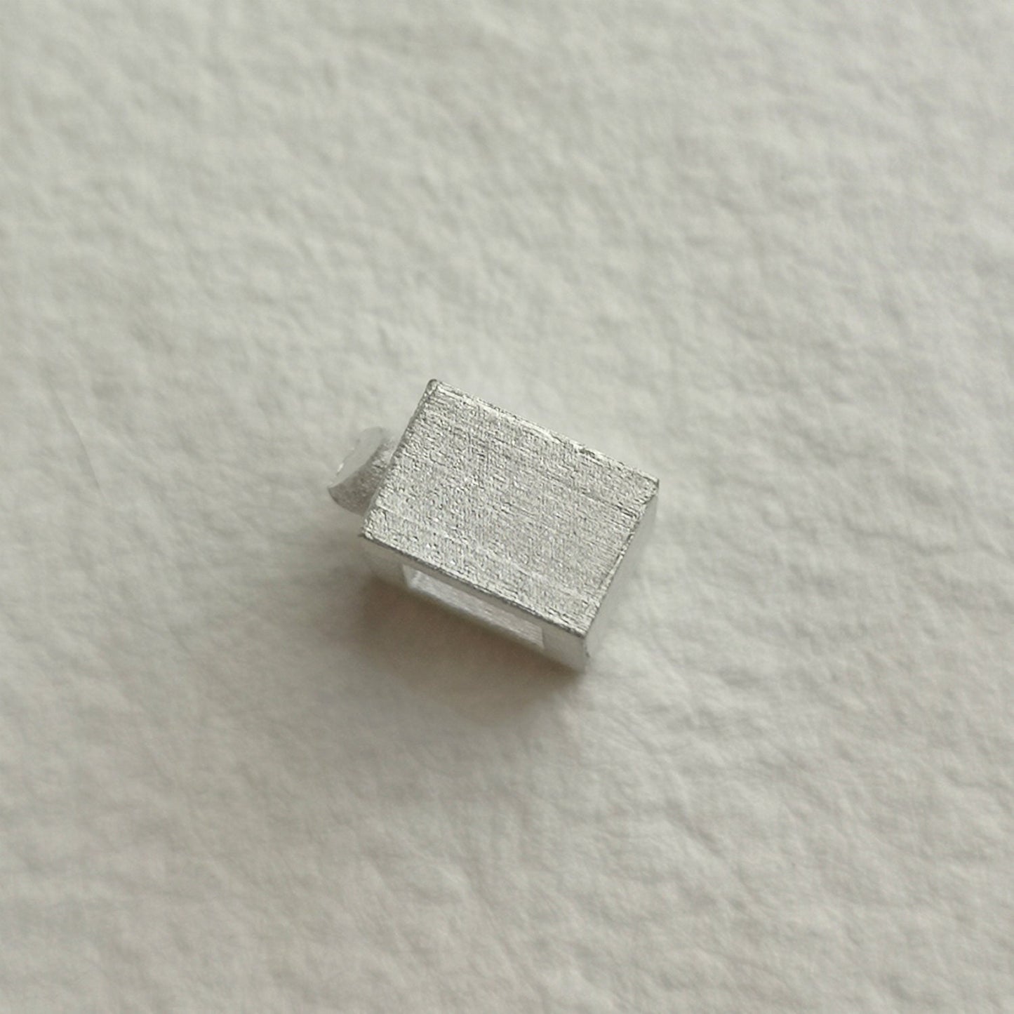 5mm Square collet sterling silver cast stone setting