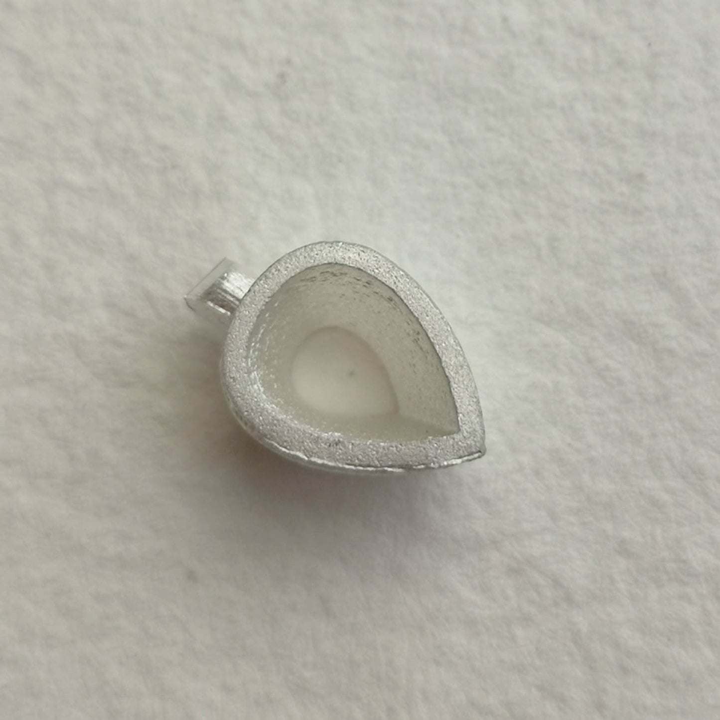 8x6mm Pear collet sterling silver cast stone Setting