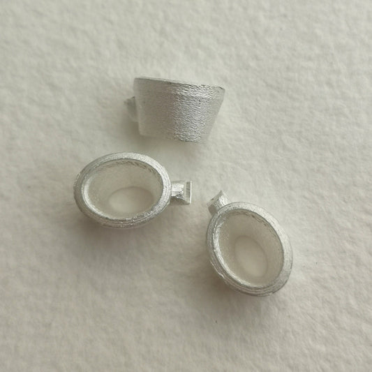 8x6mm Oval collet sterling silver cast stone Setting