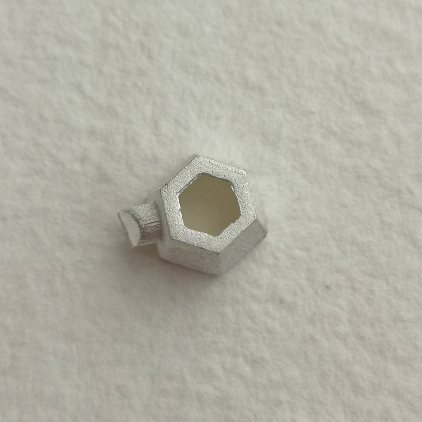 5mm Hexagonal collet sterling silver cast Stone Setting