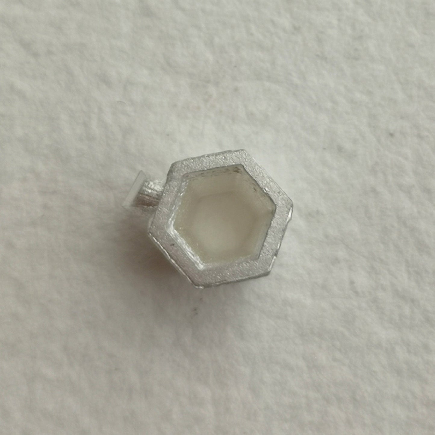 5mm Hexagonal collet sterling silver cast Stone Setting