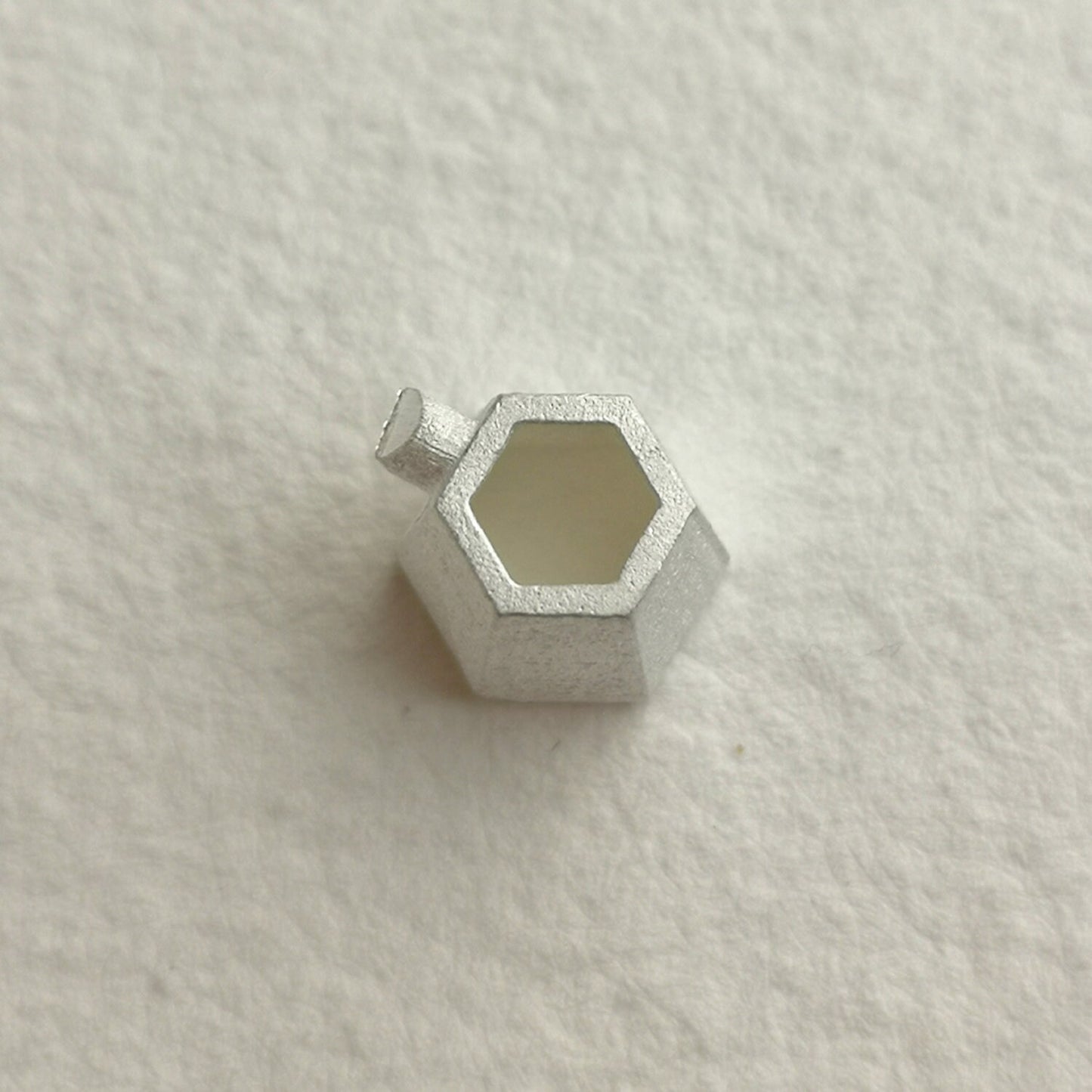6mm Hexagonal collet sterling silver cast Stone Setting