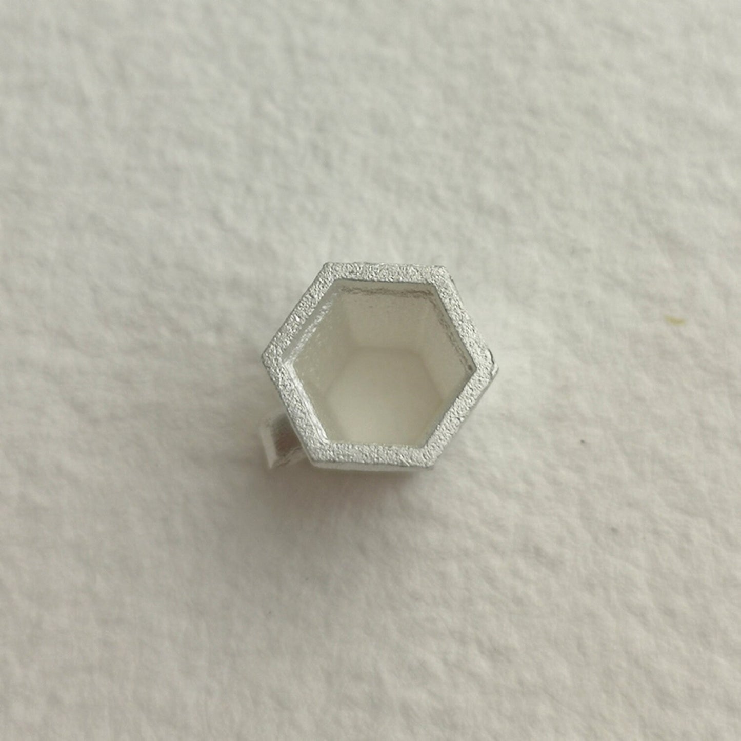 6mm Hexagonal collet sterling silver cast Stone Setting