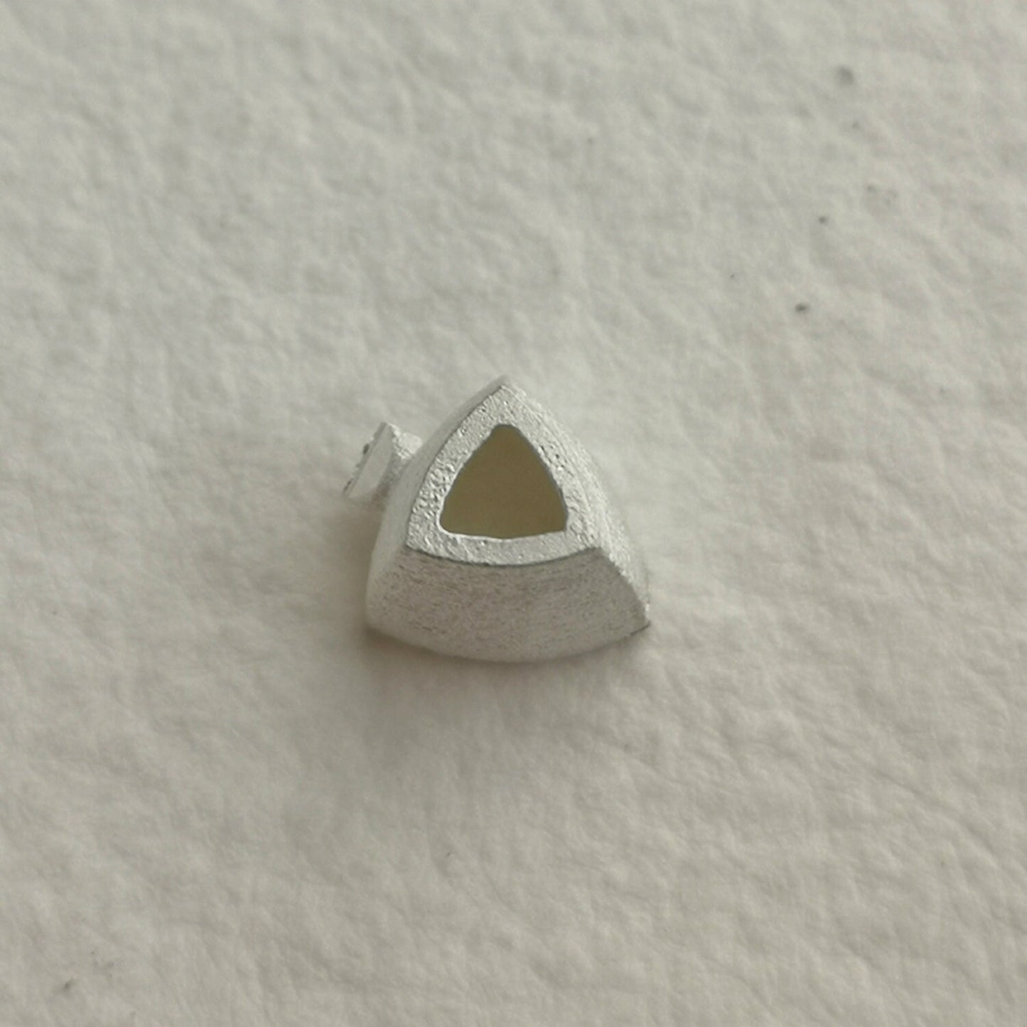 5mm Trillion collet sterling silver cast Stone Setting