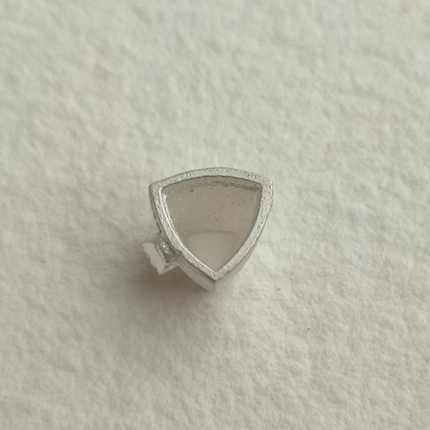 5mm Trillion collet sterling silver cast Stone Setting