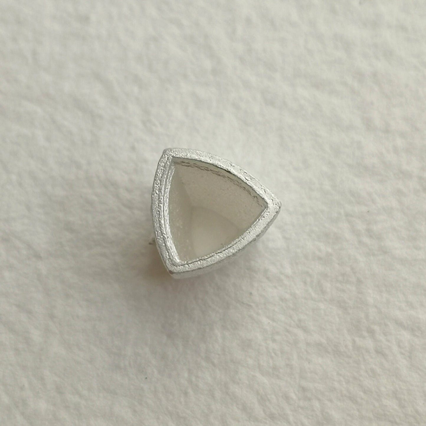6mm Trillion collet sterling silver cast stone Setting
