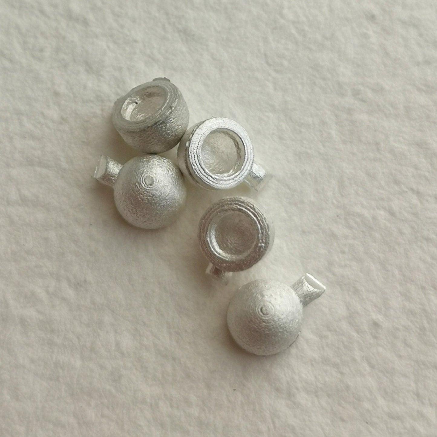 3mm Round cup Collet sterling silver cast stone setting