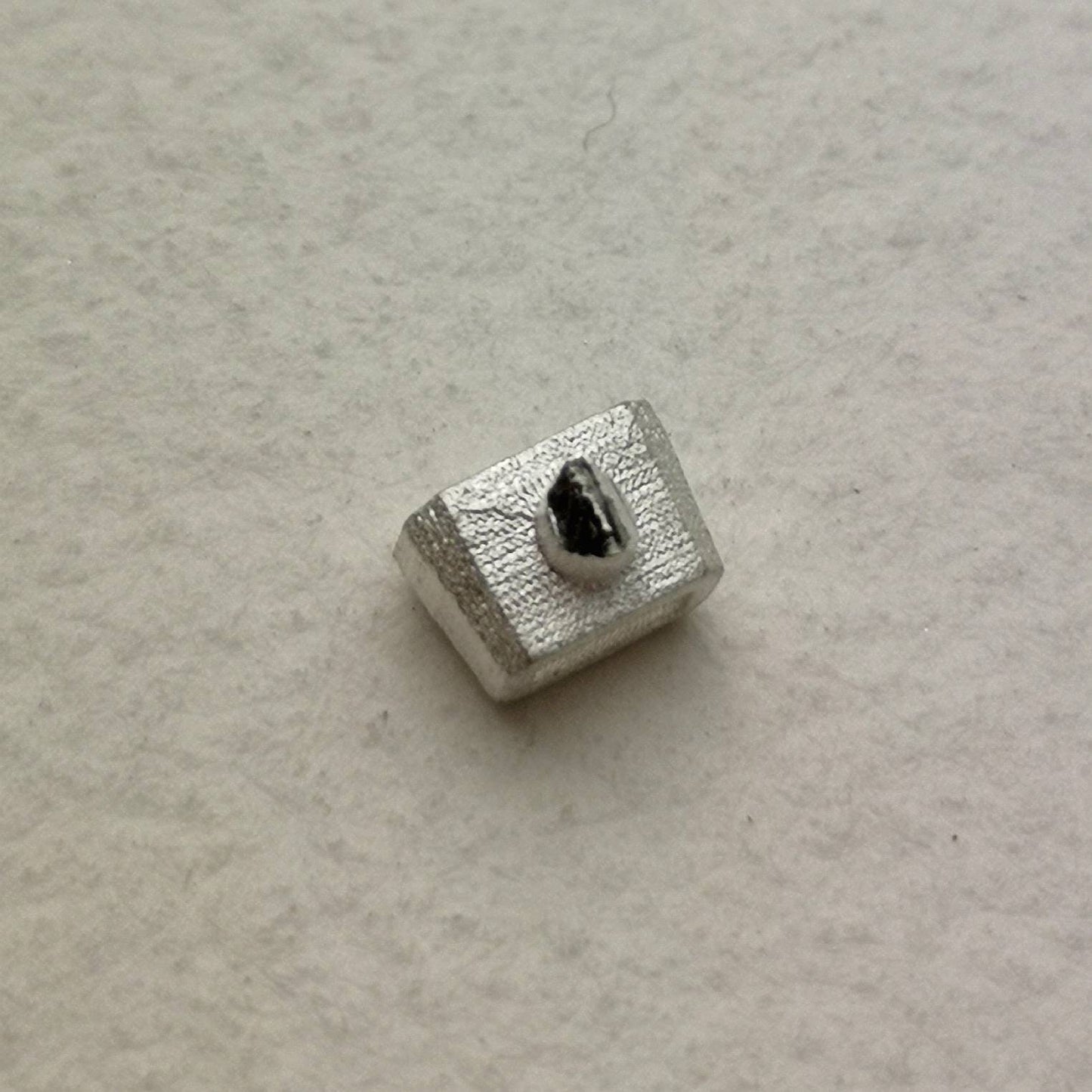 4x2mm Octagon / Emerald collet sterling silver cast stone setting