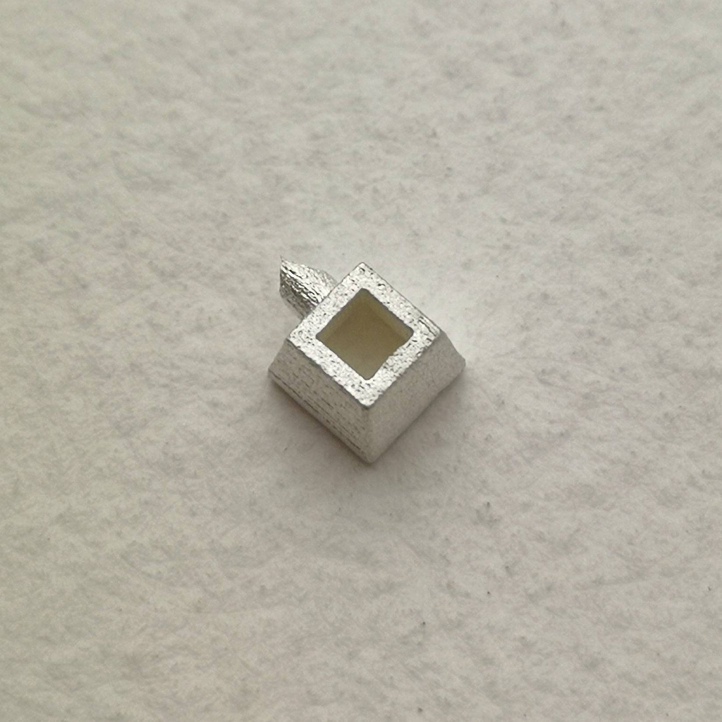 3mm Square collet sterling silver cast stone setting