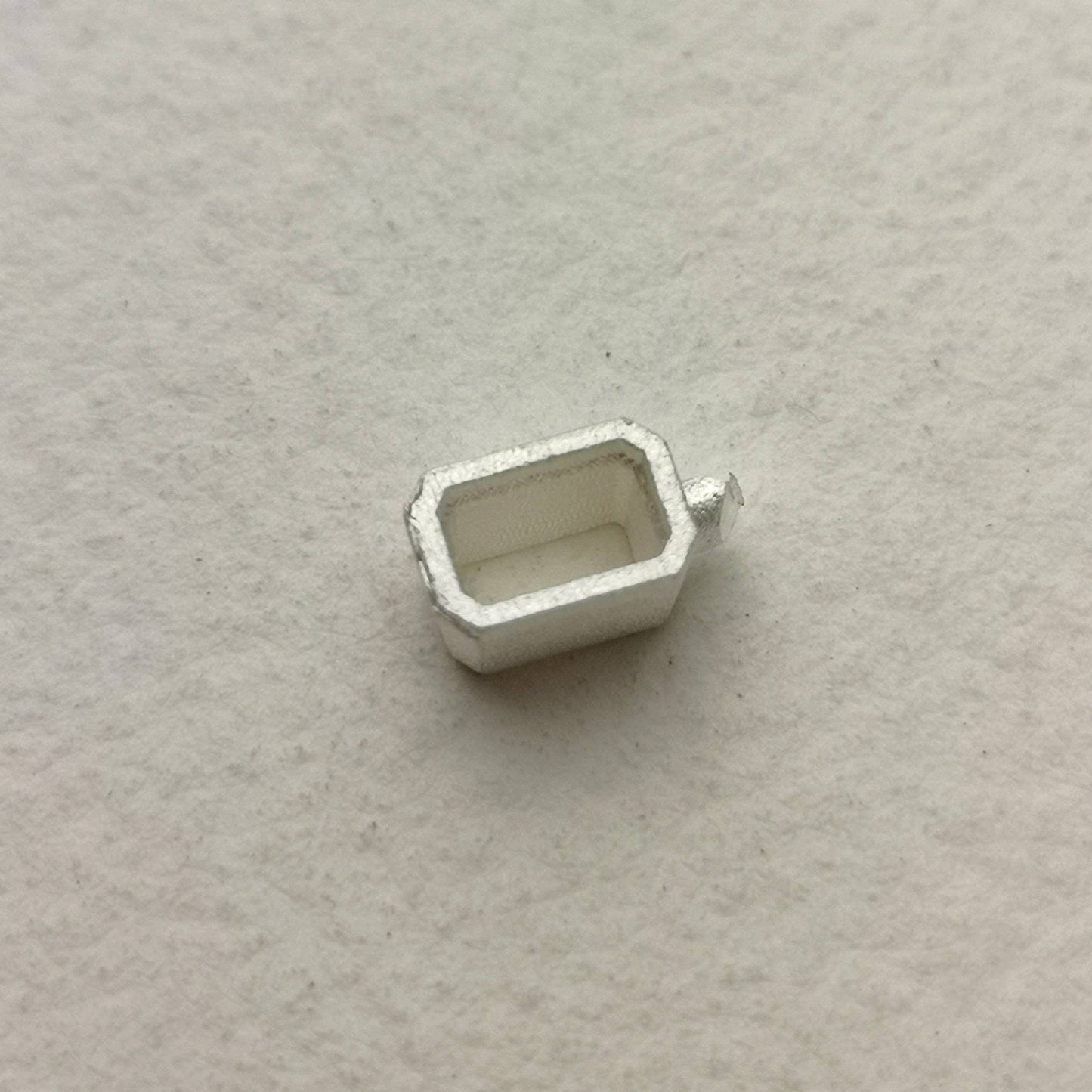 5x3mm Octagon / Emerald collet sterling silver cast stone setting