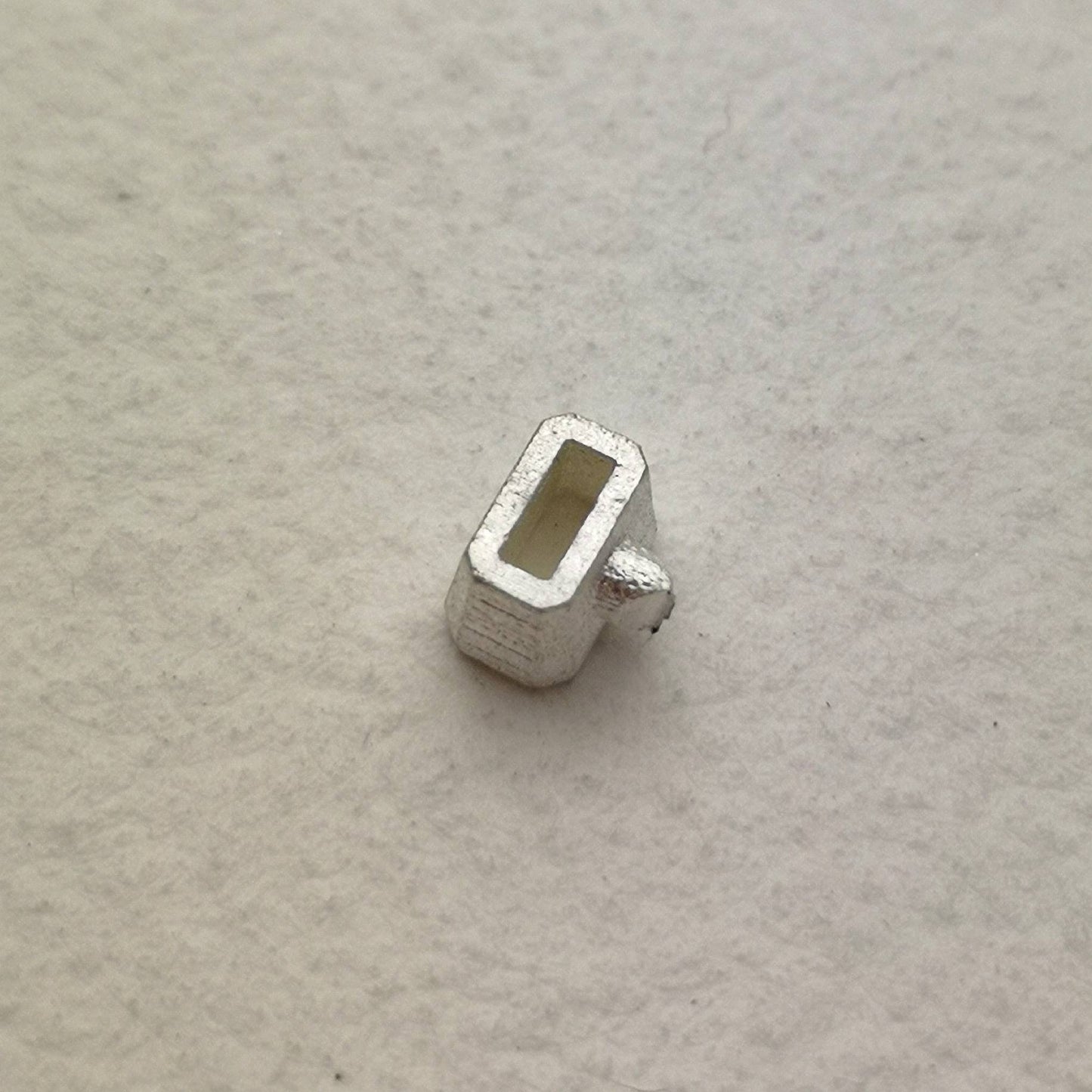4x2mm Octagon / Emerald collet sterling silver cast stone setting