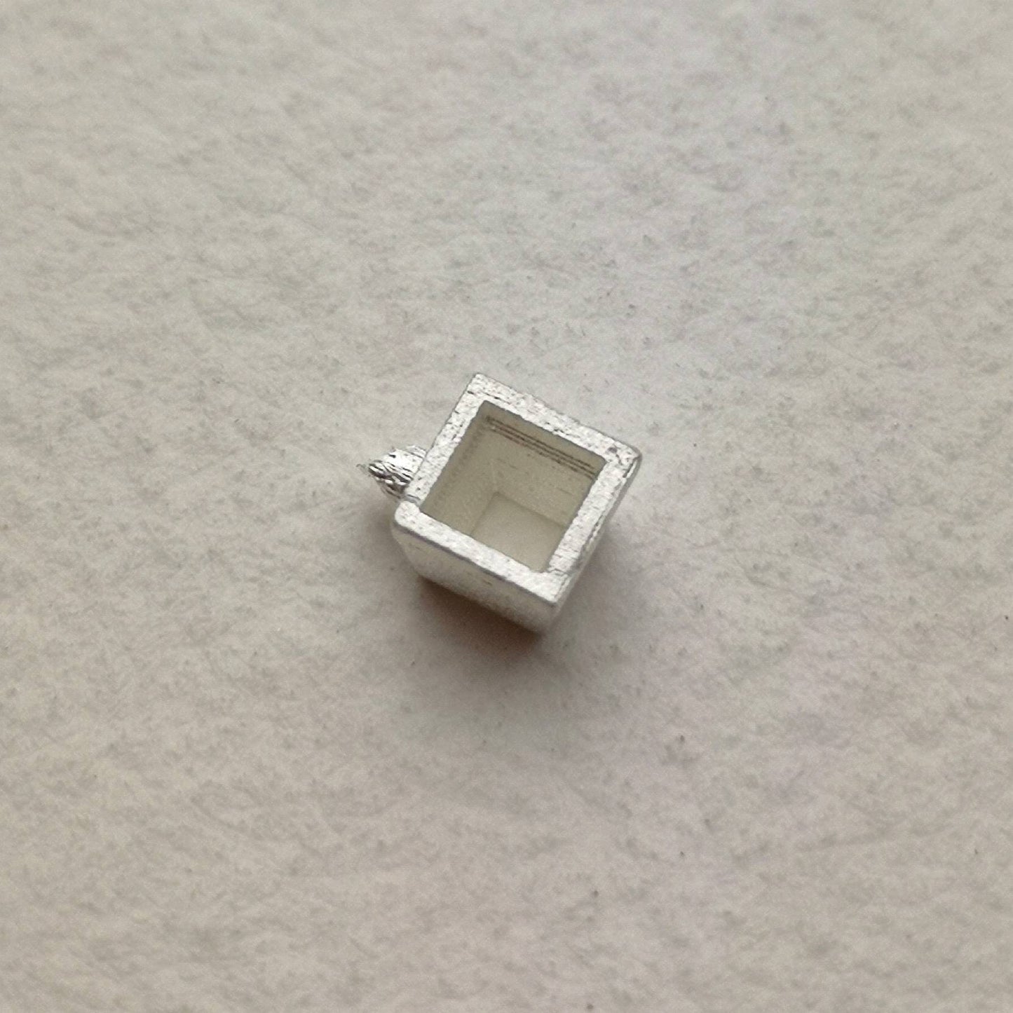 3mm Square collet sterling silver cast stone setting