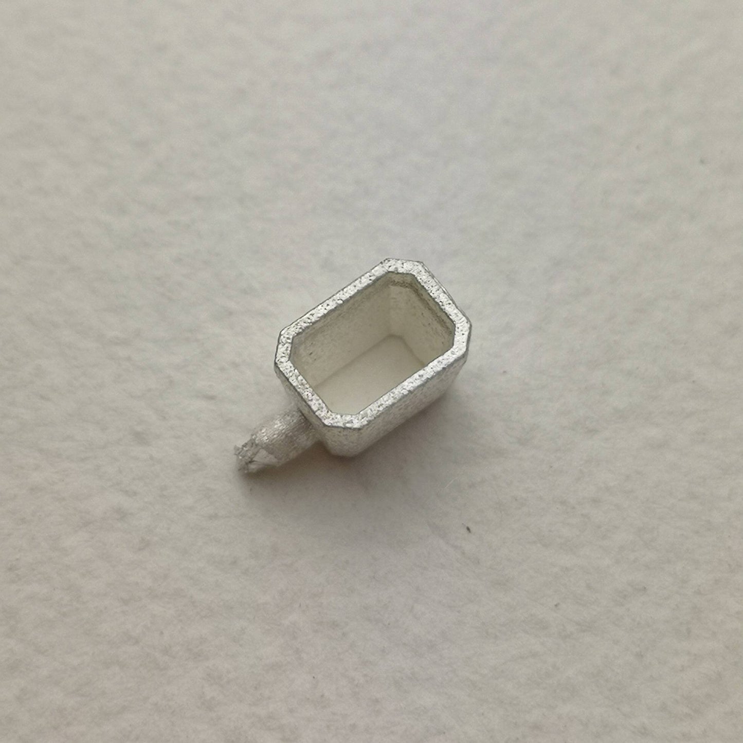 6x4mm Octagon/ Emerald collet sterling silver cast stone Setting