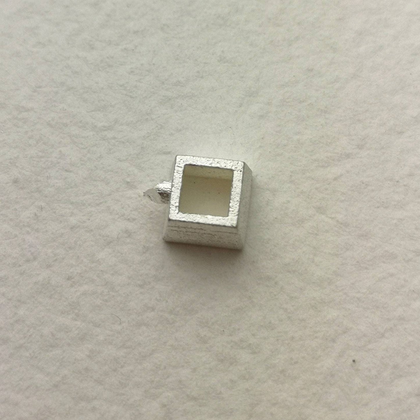 4mm Square collet sterling silver cast stone setting