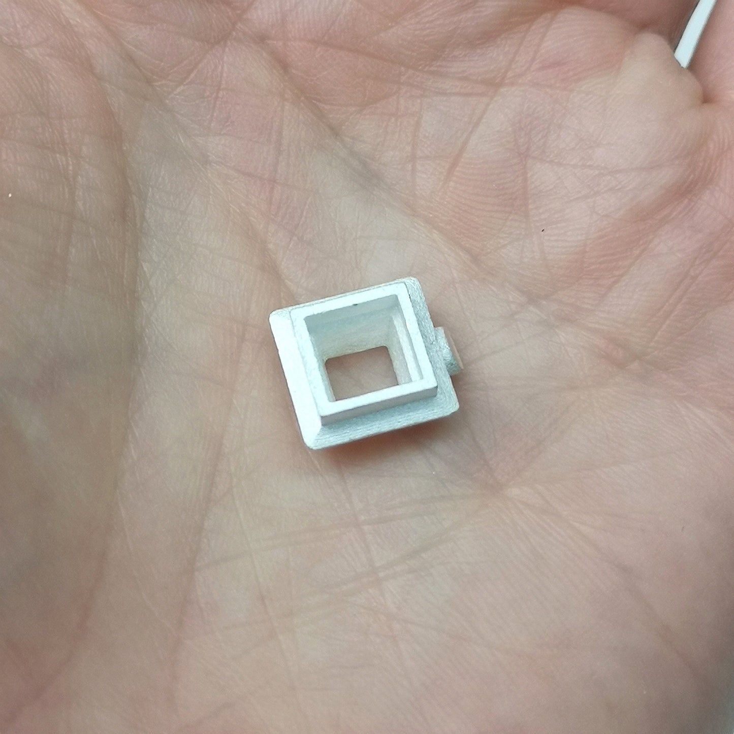 6mm Square collet sterling silver stone setting