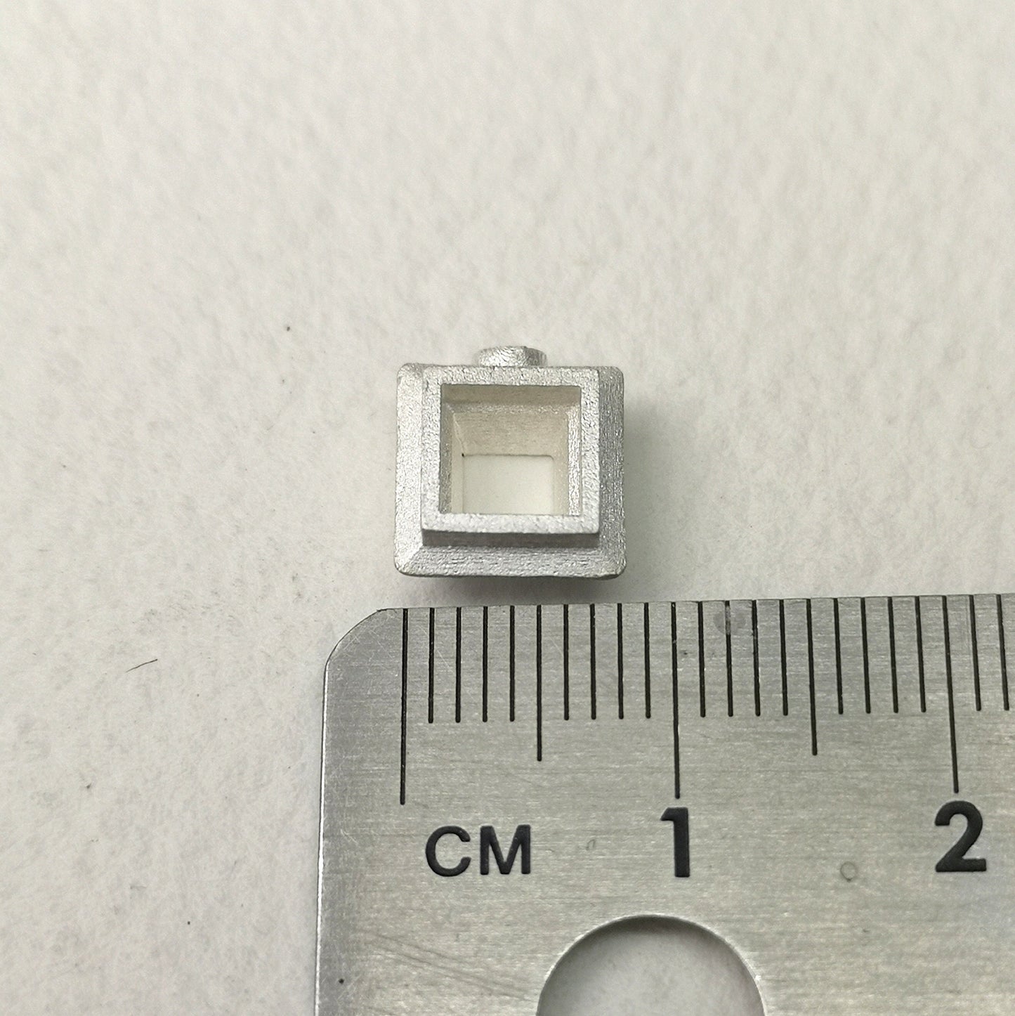 5mm Square collet sterling silver cast stone setting