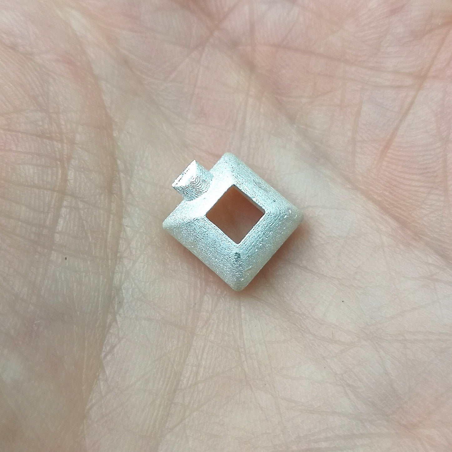 5mm Square collet sterling silver cast stone setting