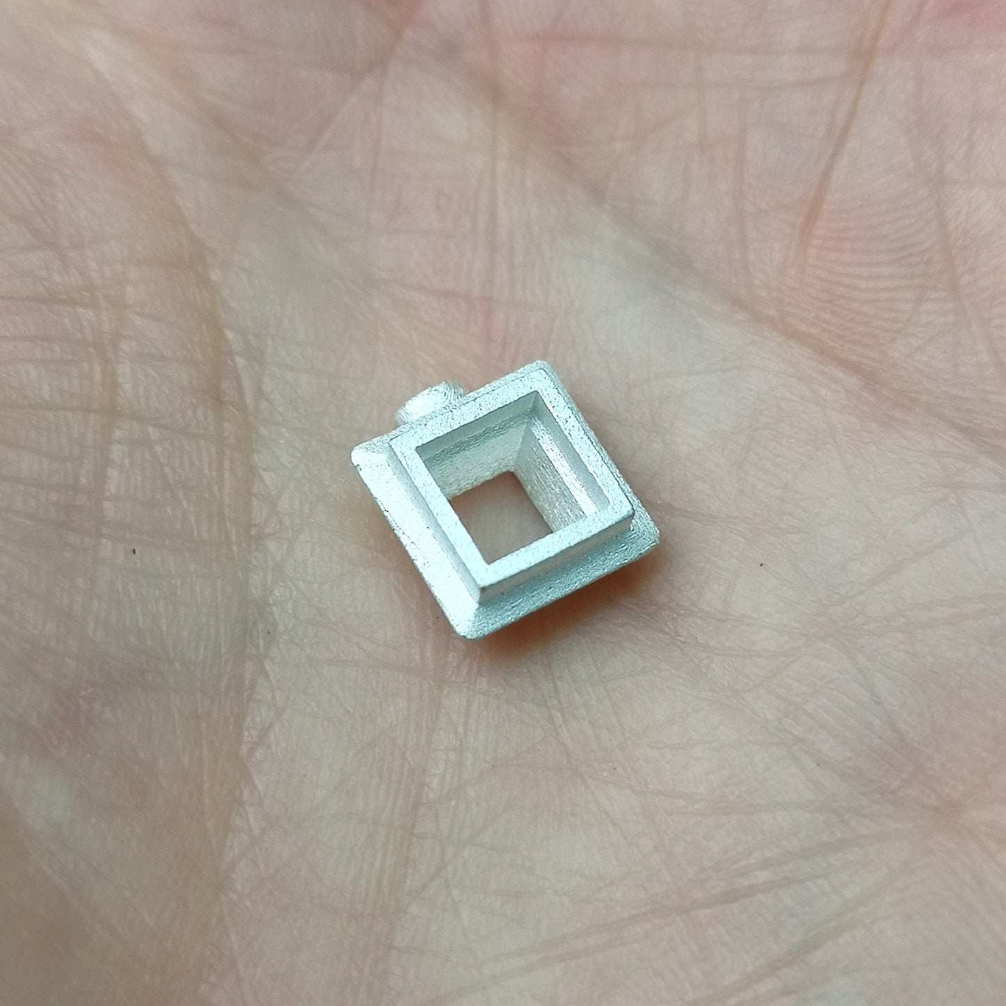 5mm Square collet sterling silver cast stone setting