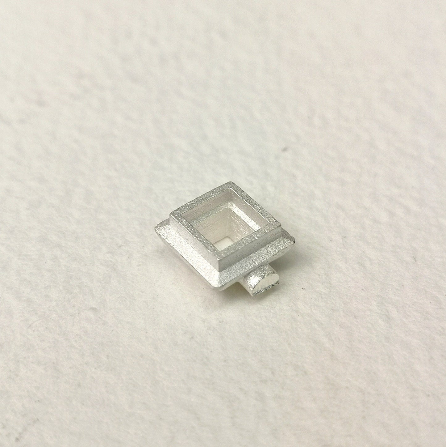5mm Square collet sterling silver cast stone setting