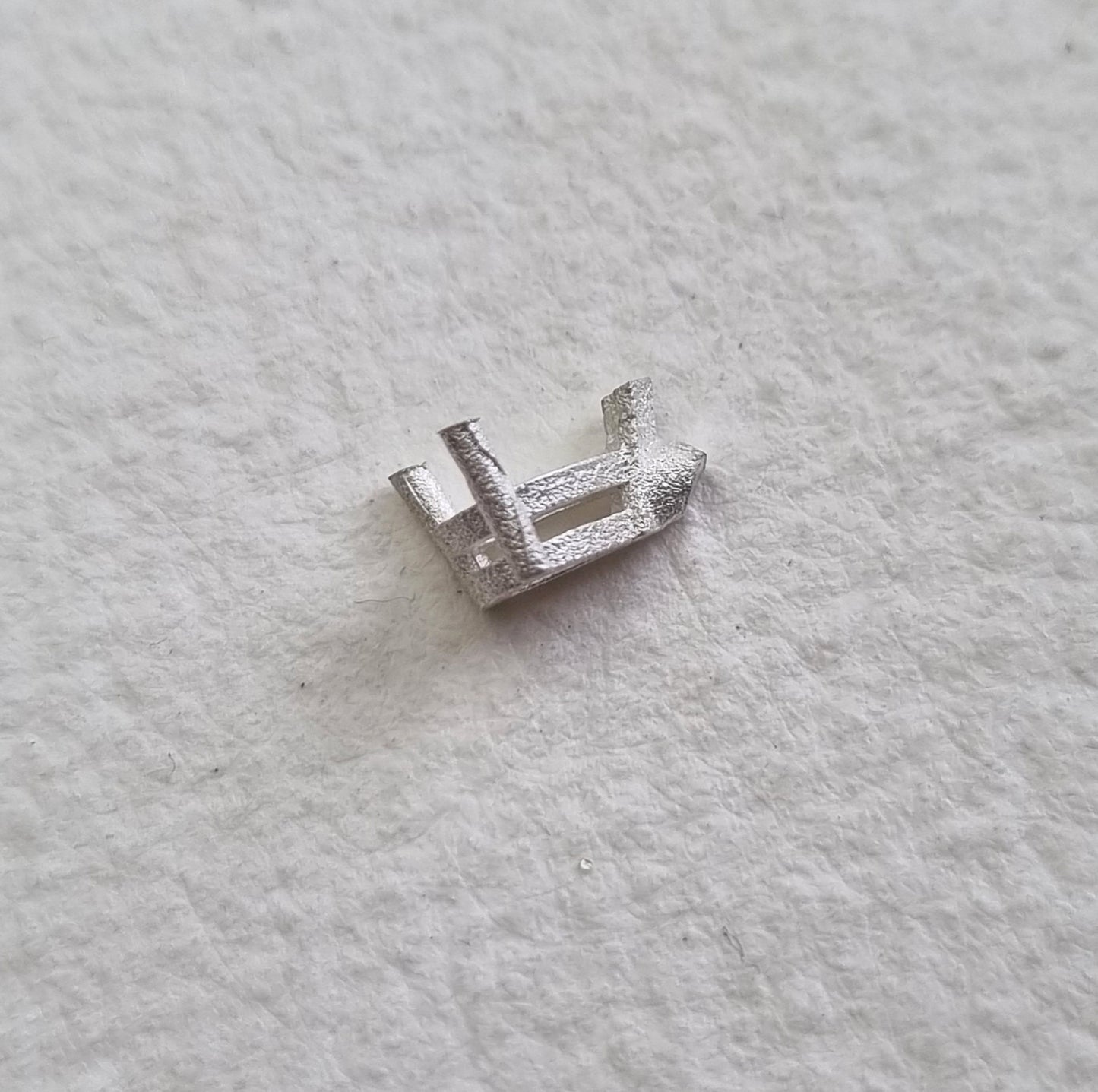 6x4mm Pear 3 claw sterling silver cast stone setting