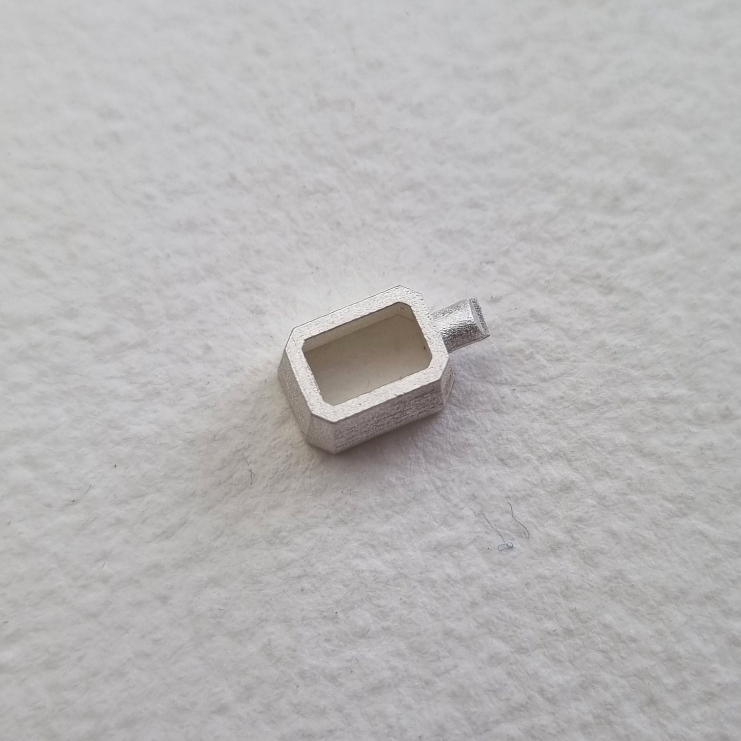 7x5mm Octagon / Emerald collet sterling silver cast stone setting