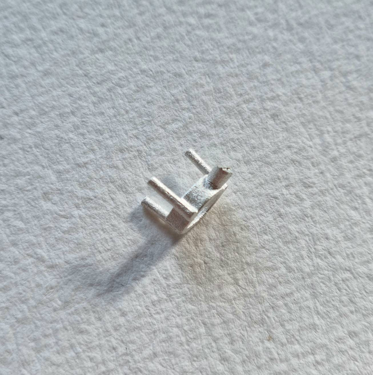 8x6mm Pear 3 claw sterling silver cast stone Setting