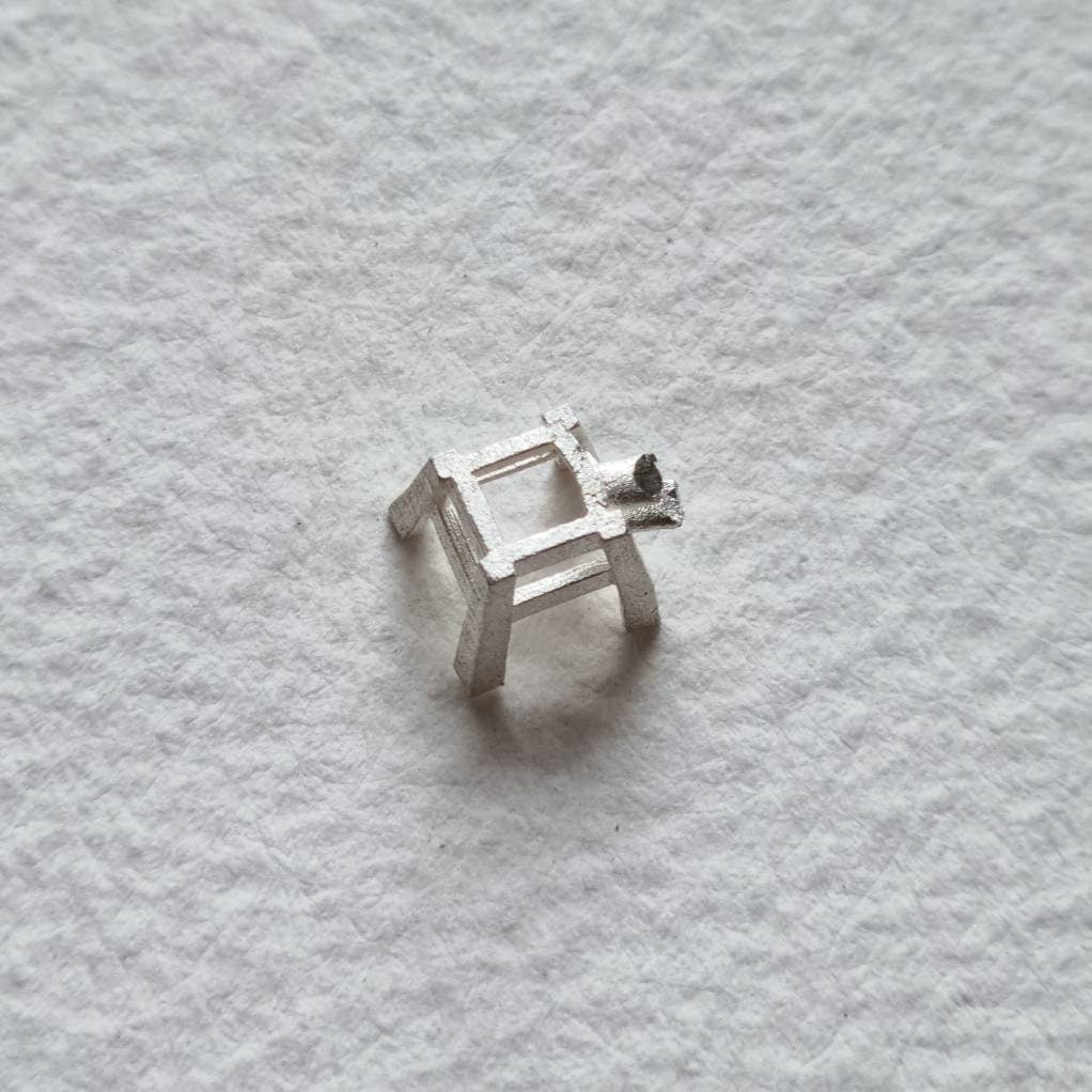 5mm Square 4 claw sterling silver cast stone setting