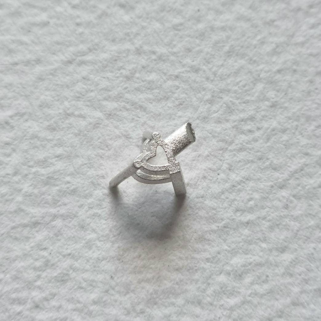 5x5mm Heart 3 claw sterling silver cast stone setting