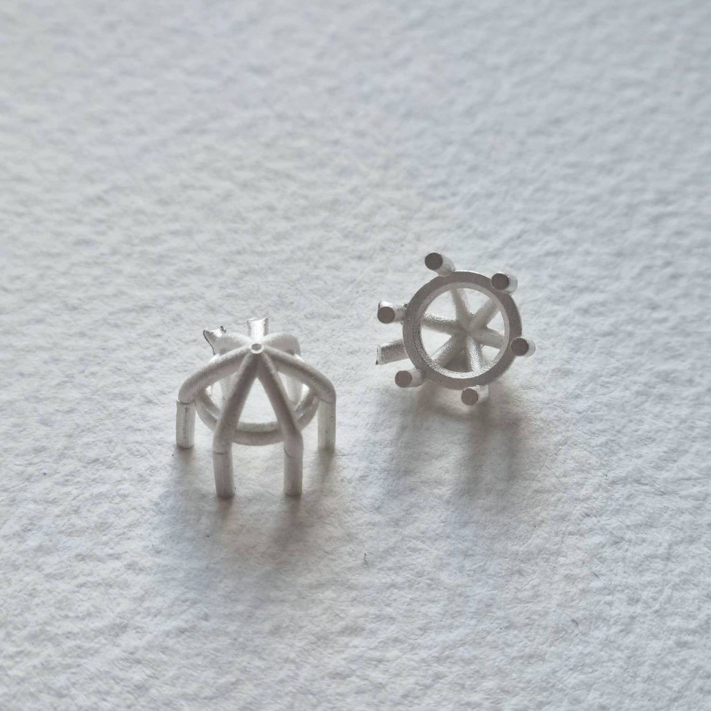 8mm Round 6 claw basket sterling silver cast stone Setting