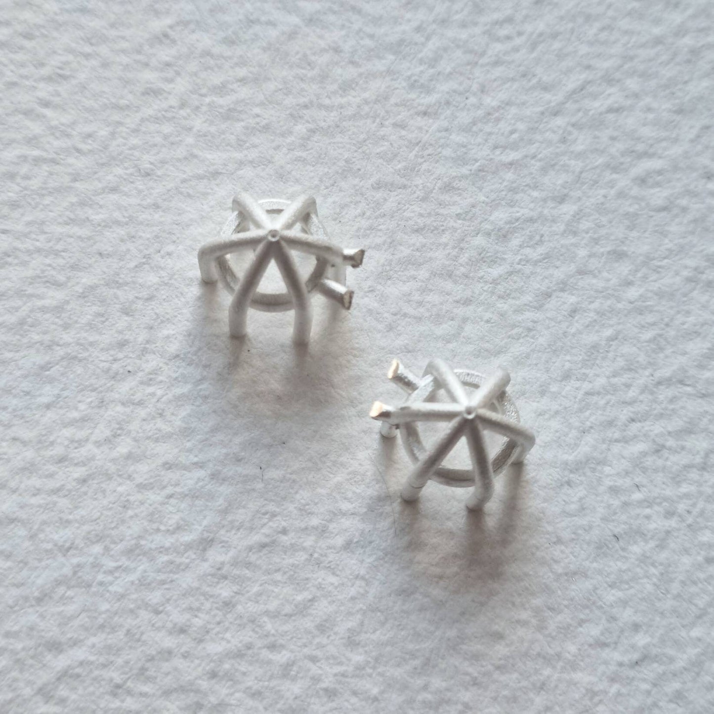 8mm Round 6 claw basket sterling silver cast stone Setting